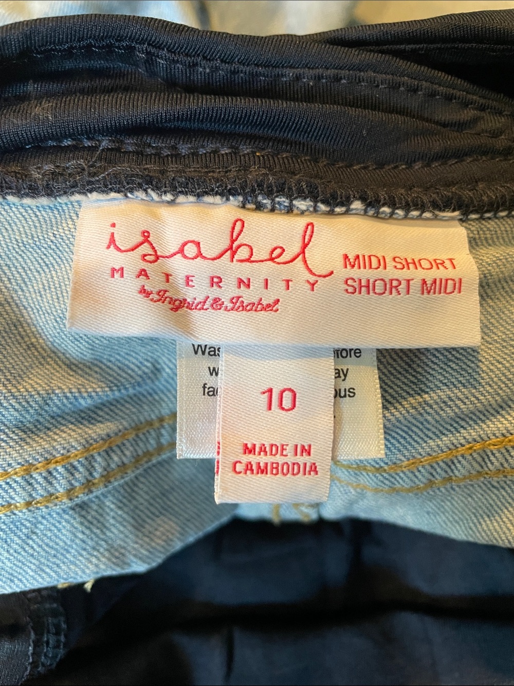 Isabel Maternity by Ingrid & Isabel Light Blue Jean Midi Shorts